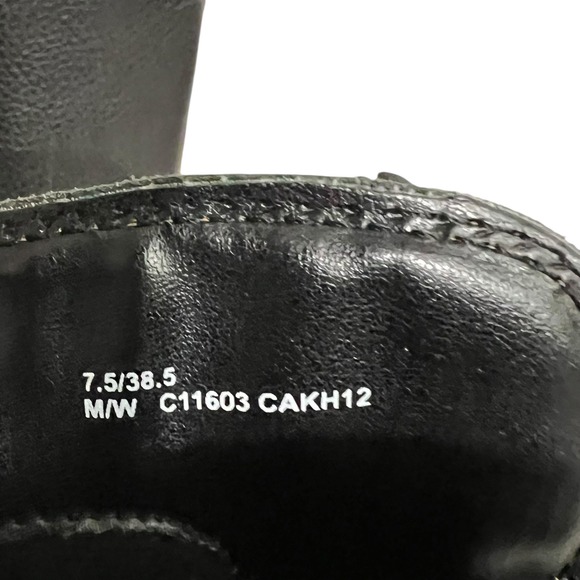 Born Black Leather Tall Knee High Riding Boots Stacked Heel Size 7.5 / 38.5 - Picture 5 of 7